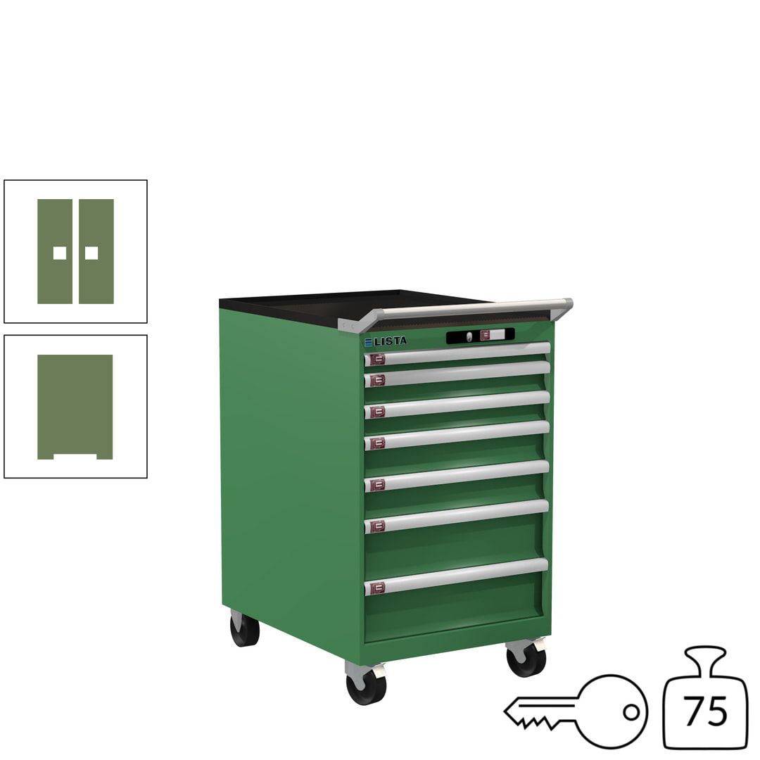 Lista Schubladenschrank - 14.372.010 - 990 x 564 x 725 mm (HxBxT) - 7 Schubladen - 75 kg - Key Lock - lichtblau (RAL 5012)