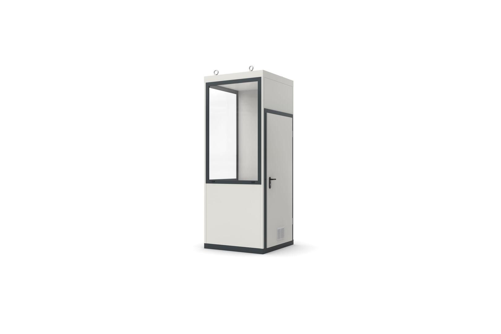 Bürocontainer, Aufsichtsstand, Meisterbüro, Lagerhallenbüro, mobil, für Innen, 2.620 x 1.045 x 1.045 mm (HxBxT), 1,09 qm, ohne Fußboden