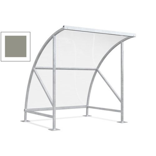 Fahrradunterstand - Fahrradgarage mit Bogendach - Stahl und Kunststoff - 2.290 x 2.090 x 2.100 mm (HxBxT) - Farbe Achatgrau
