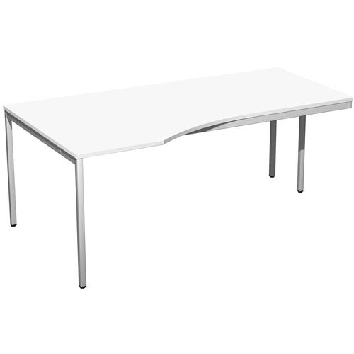 Schreibtisch - 4-Fuß Eco - Eckschreibtisch links- 720 x 1.800 x 1.000 mm (HxBxT) - Gestell lichtgrau - Ahorn