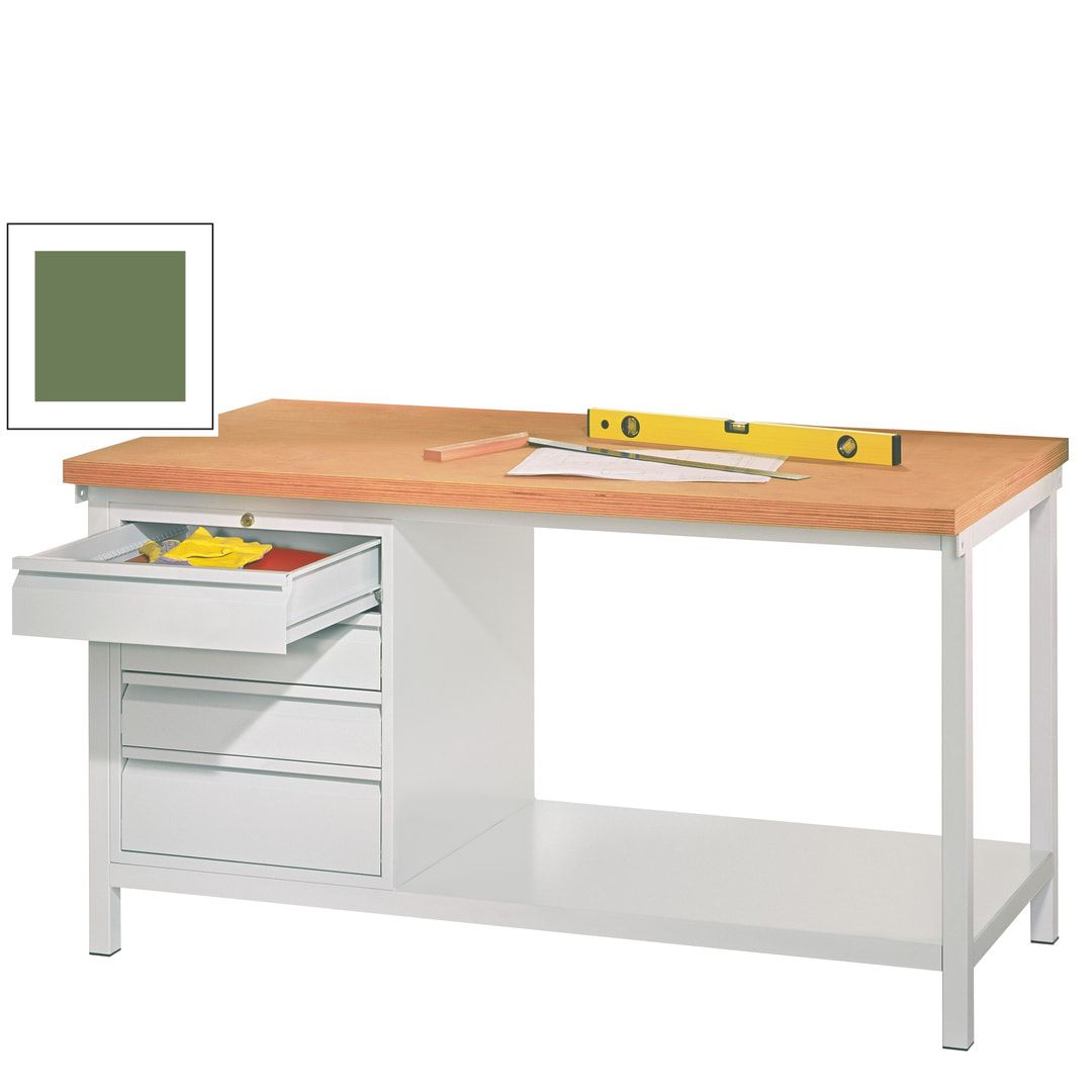 Werkbank - 1 Schubladenblock - 900 x 2.000 x 700 mm (HxBxT) - anthrazitgrau