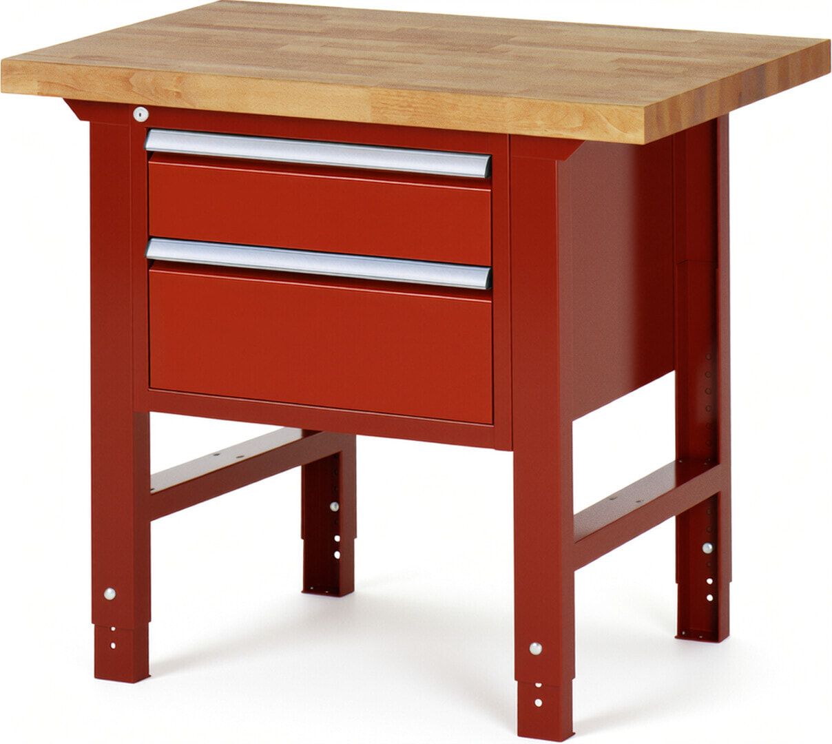 Werkbank - 2 Schubladen - Teilauszug - 150:1 / 210:1 - Höhe 790-1.140 mm - 1.000 x 700 mm (BxT) - 750 kg - Buche - Anthrazitgrau