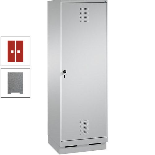 Doppel-Spind, Garderobenschrank, 1 Tür für 2 Abteile a 300 mm, Korpus anthrazitgrau, Türen anthrazitgrau, 1.800 x 600 x 500 mm (HxBxT)