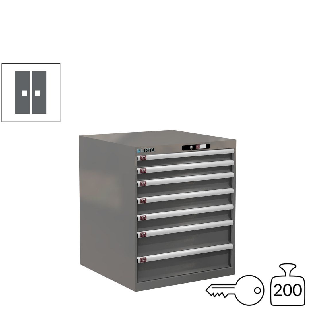 Lista Schubladenschrank - 14.409.010 - 850x717x725 mm (HxBxT) - 7 Schubladen - 75 kg - Key Lock - lichtblau (RAL 5012)