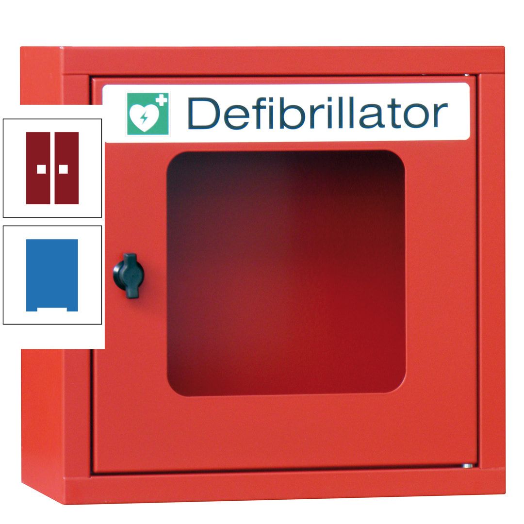 Defibrillatorenschrank - 400 x 400 x 200 mm (HxBxT) - Sichtfenster - anthrazitgrau