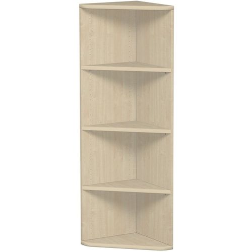 Eckabschlussregal, Eckregal, 1 Einlegeboden, 2 Ordnerhöhen, 768 x 425 x 425 mm (HxBxT), Dekor Ahorn