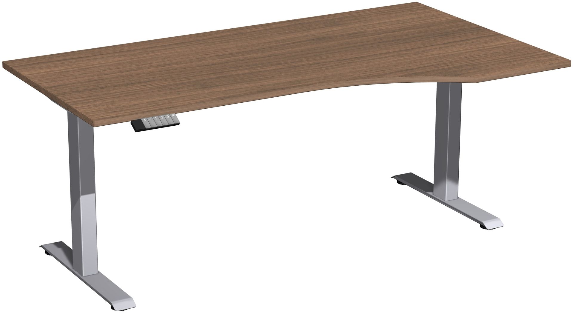 Eckschreibtisch, Ecke rechts, Elevate Basic, elektronisch höhenverstellbar, 730 - 1.230 x 1.800 x 1.000 mm (HxBxT), Gestell anthrazit, Dekor Ahorn