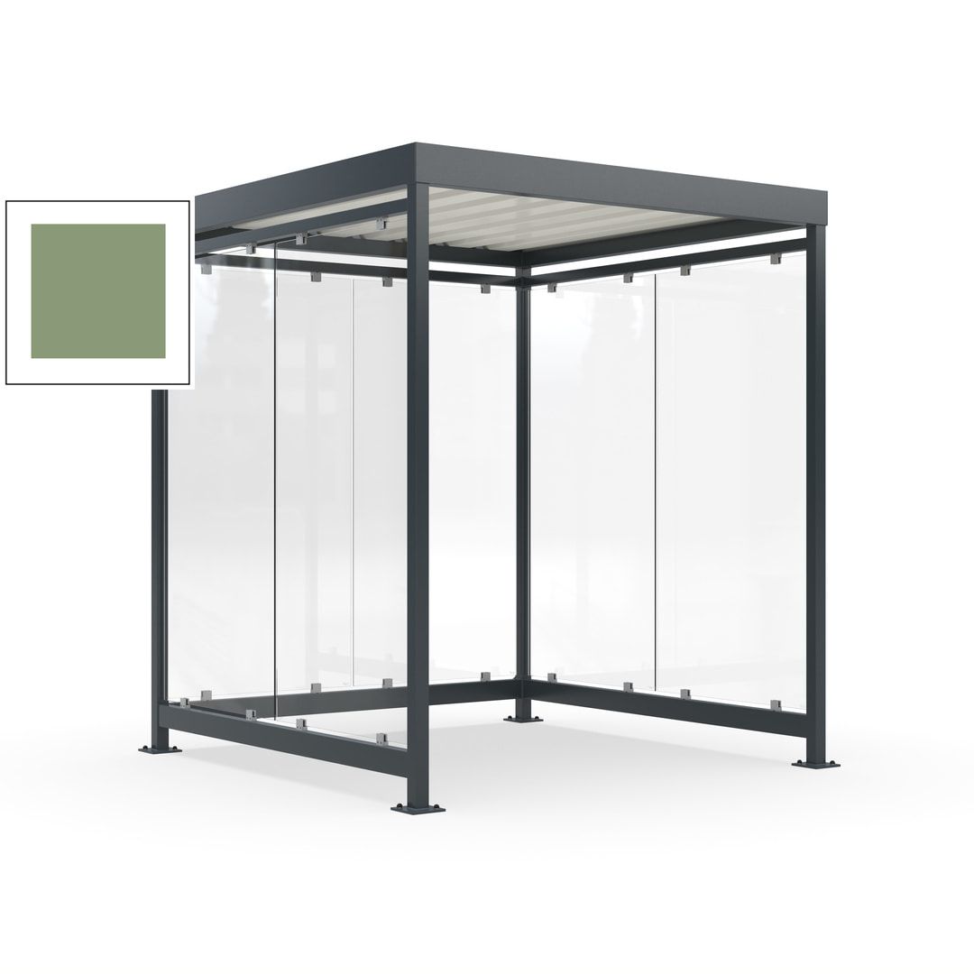 Raucherunterstand, Bushaltestelle, 6-7 Personen, 6 Wände, 2.510 x 2.165 x 2.165 mm (HxBxT), Achatgrau