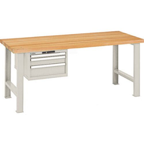 Werkbank - 0,6 t - (HxBxT) 840 x 1.500 x 750 mm - 3 Schubladen - grau