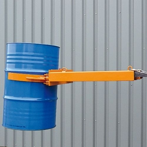 Fassgreifer für Gabelstapler, Kapazität 1 x 220 l Fass, Traglast 500 kg, Kettensicherung, Oberfläche Feuerverzinkt