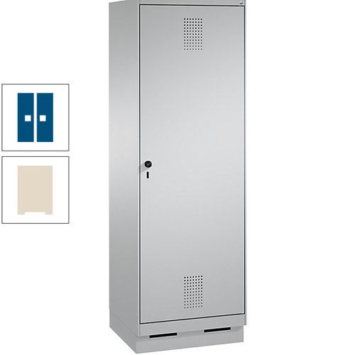 Doppel-Spind, Garderobenschrank, 1 Tür für 2 Abteile a 300 mm, Korpus anthrazitgrau, Türen anthrazitgrau, 1.800 x 600 x 500 mm (HxBxT)