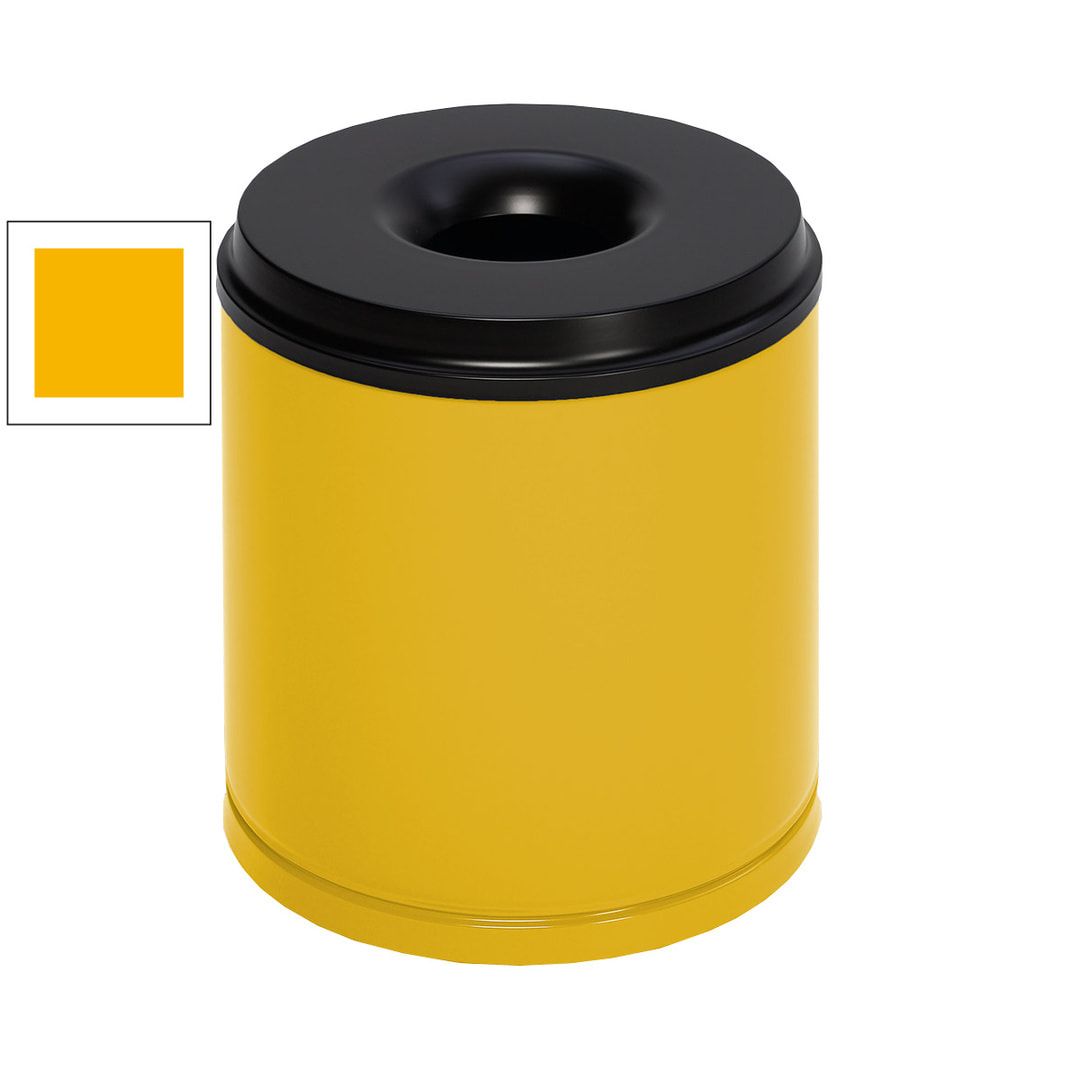 Edelstahl Papierkorb - feuersicher - Volumen 30 l - 390 x 375 x 375 mm (HxBxT) - 5 kg