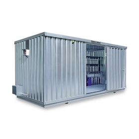 Gefahrstoffcontainer - Gefahrstoffdepot - 2.300 x 5.080 x 2.170 mm (HxBxT) - Auffangvolumen 1.480 l - mit Sensorlüfter