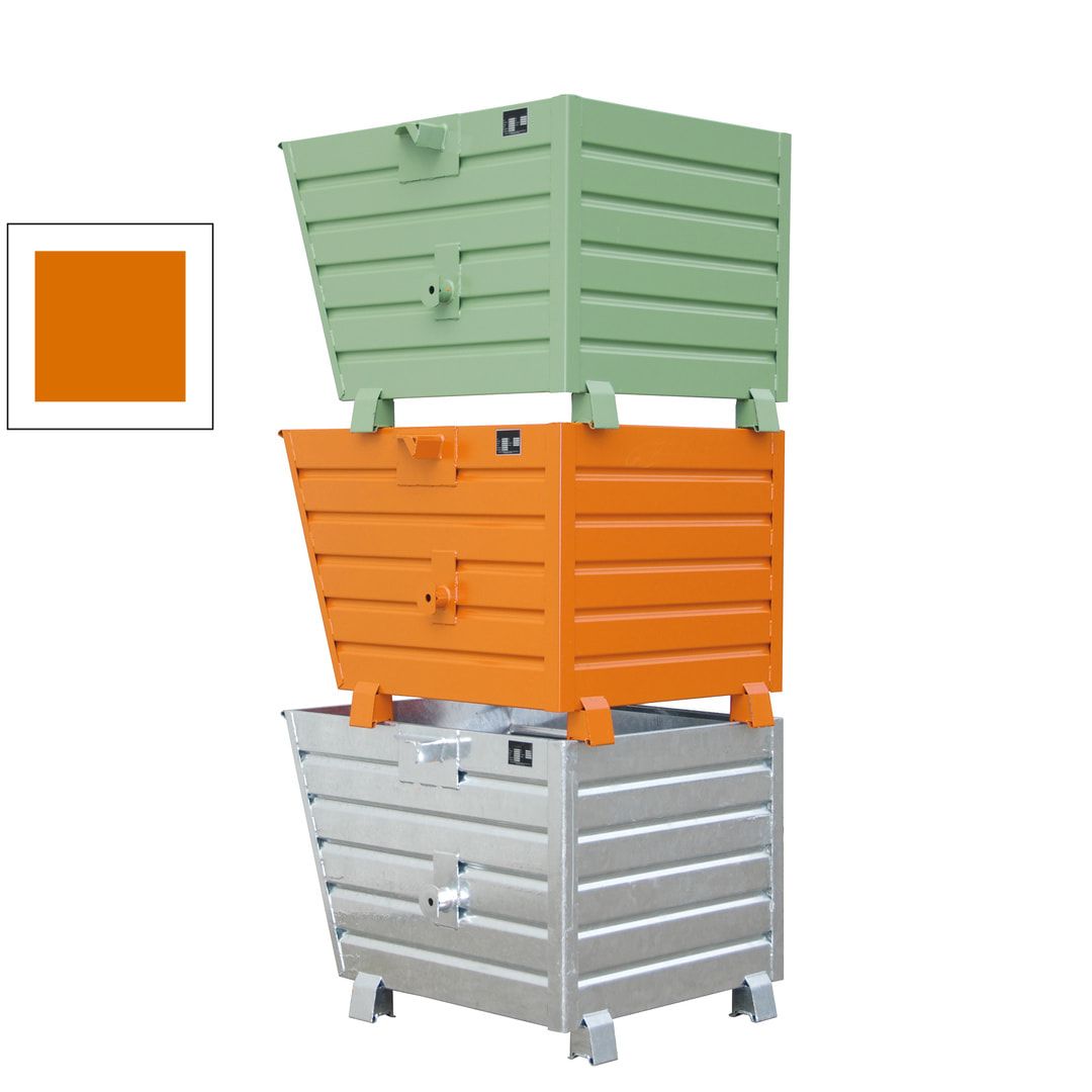 BAUER Stapelkipper 300 l - 500 kg - 600 x 600 x 800 mm (HxBxT) - 3-Fach stapelbar - blau