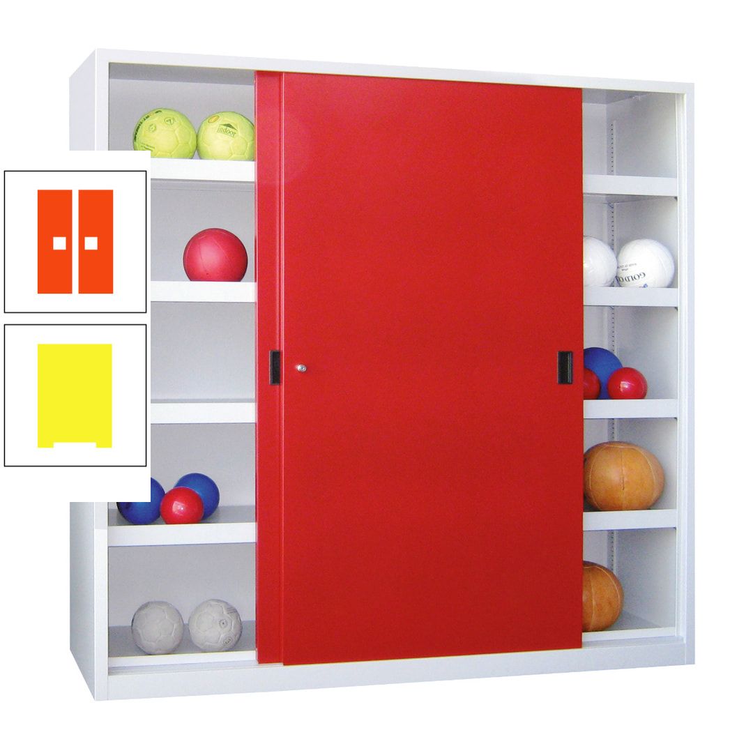 Ballschrank - Schiebetüren - Trennwand - 8 Böden - 1.950x1.500x600 mm (HxBxT) - anthrazitgrau