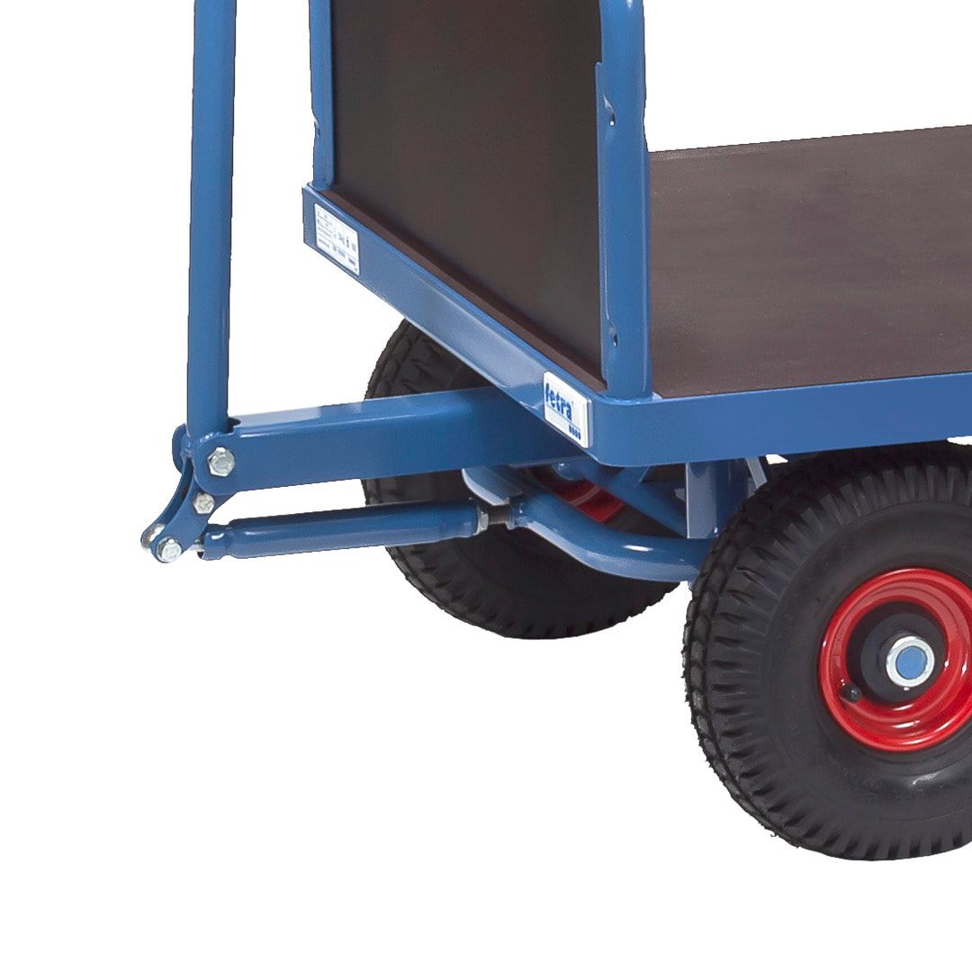 Fetra Handwagen - Traglast 400 kg - Ladefläche 545 x 945 mm - Vier Wände, fest - Vollgummireifen