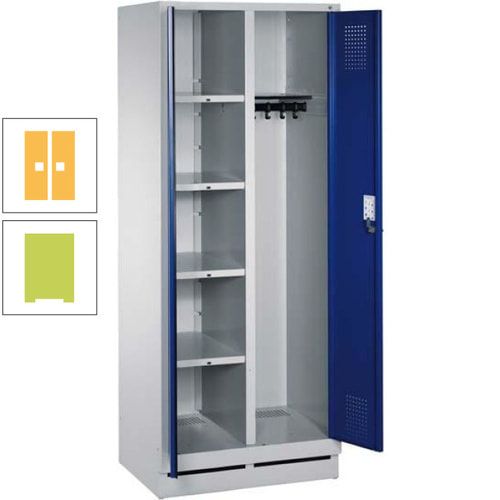 Mehrzweckschrank, Doppeltüren, Füße, 2 Abteile a 300 mm, Korpus anthrazitgrau, Tür anthrazitgrau, 1.800 x 600 x 500 mm (HxBxT)