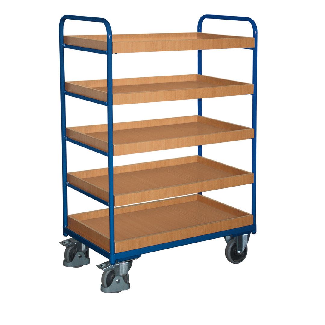 Etagenwagen mit 5 Kästen - Traglast 250 kg - 1.530 x 500 x 910 mm (HxBxT)