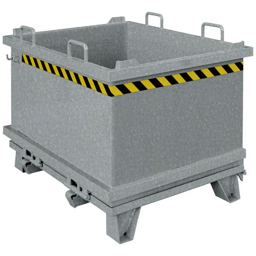 Eichinger Klappbodenbehälter, 1.000 Liter, stapelbar, selbstkippbar, Kettensicherung, 1.070 x 1.000 x 1.330 mm (HxBxT), Farbe anthrazitgrau