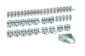 Werkzeughalterset, Hakenset, 42-teilig, für Lochplatten, Schraubsystem, Farbe wählbar