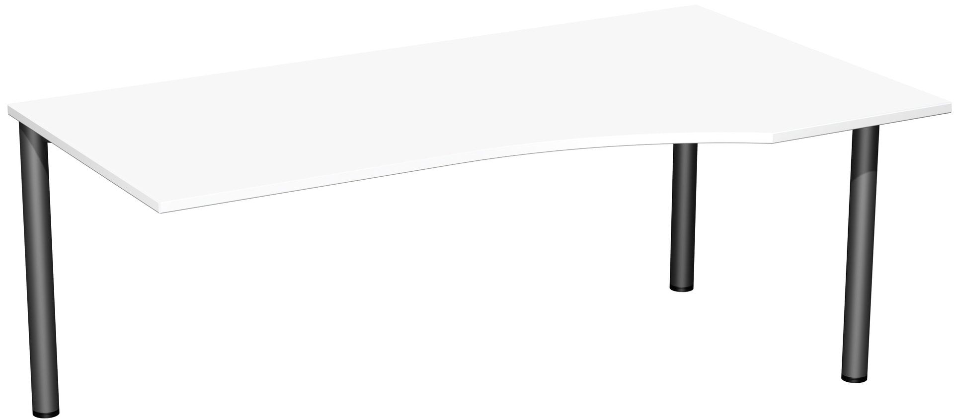 Eckschreibtisch - Ecke rechts - 4-Fuß Flex - 720 x 1.600 x 1.000 mm (HxBxT) - Gestell anthrazit - Ahorn