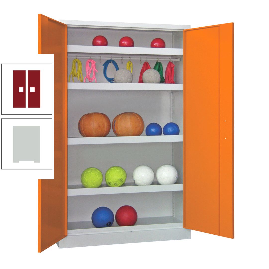 Ballschrank - Vollblechtüren - 4 Böden - 1 Hakenleiste - 1.950x1.200x500 mm (HxBxT) - anthrazitgrau