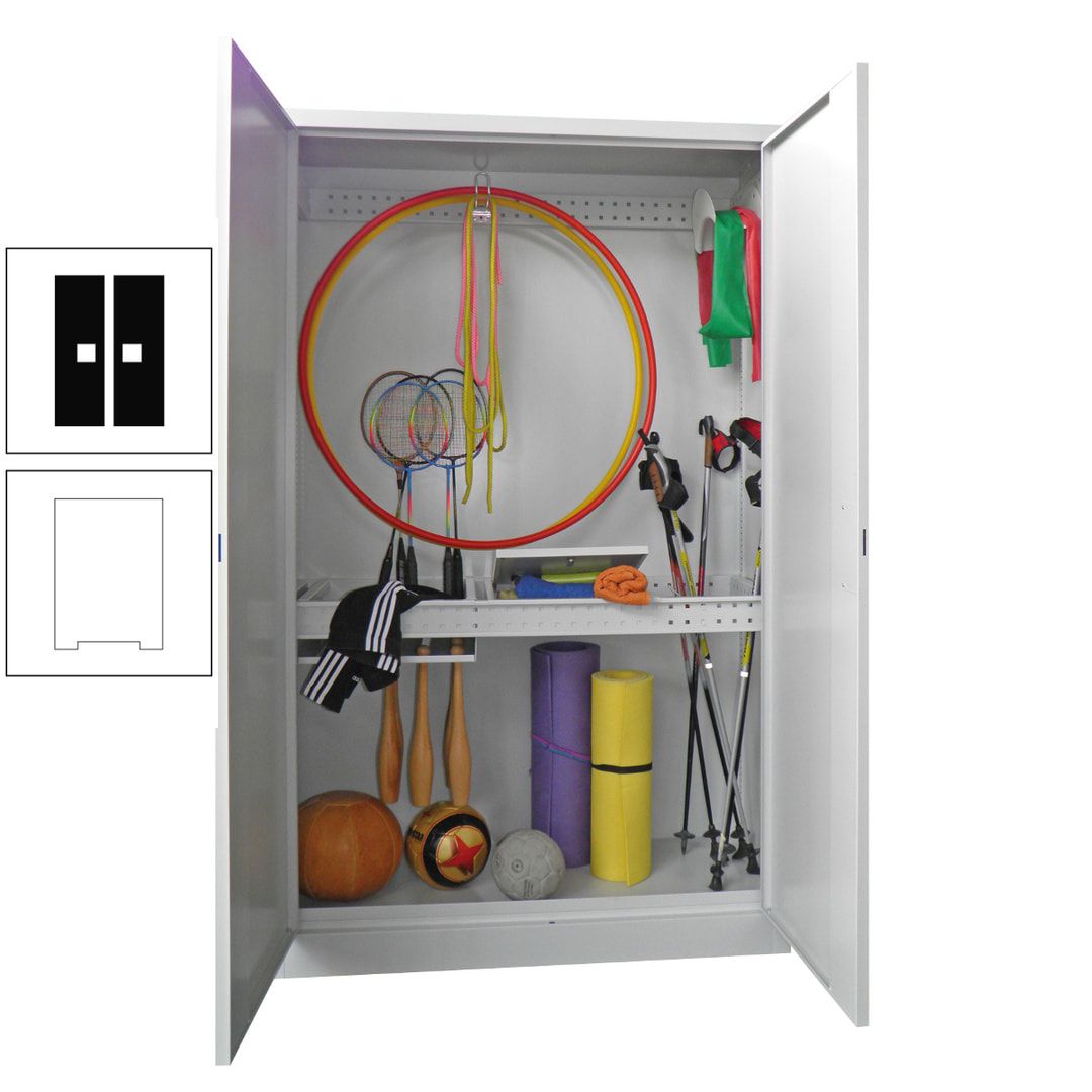 Sportschrank - Vollblechtüren - Variante 1 - 1.950x1.200x500 mm (HxBxT) - anthrazitgrau