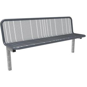 Parkbank, Drahtgitterbank zum Einbetonieren, thermoisoliert, Selbstreinigung, mit Rückenlehne, 874 x 1.795 x 430 mm (HxBxT), Eisenglimmer