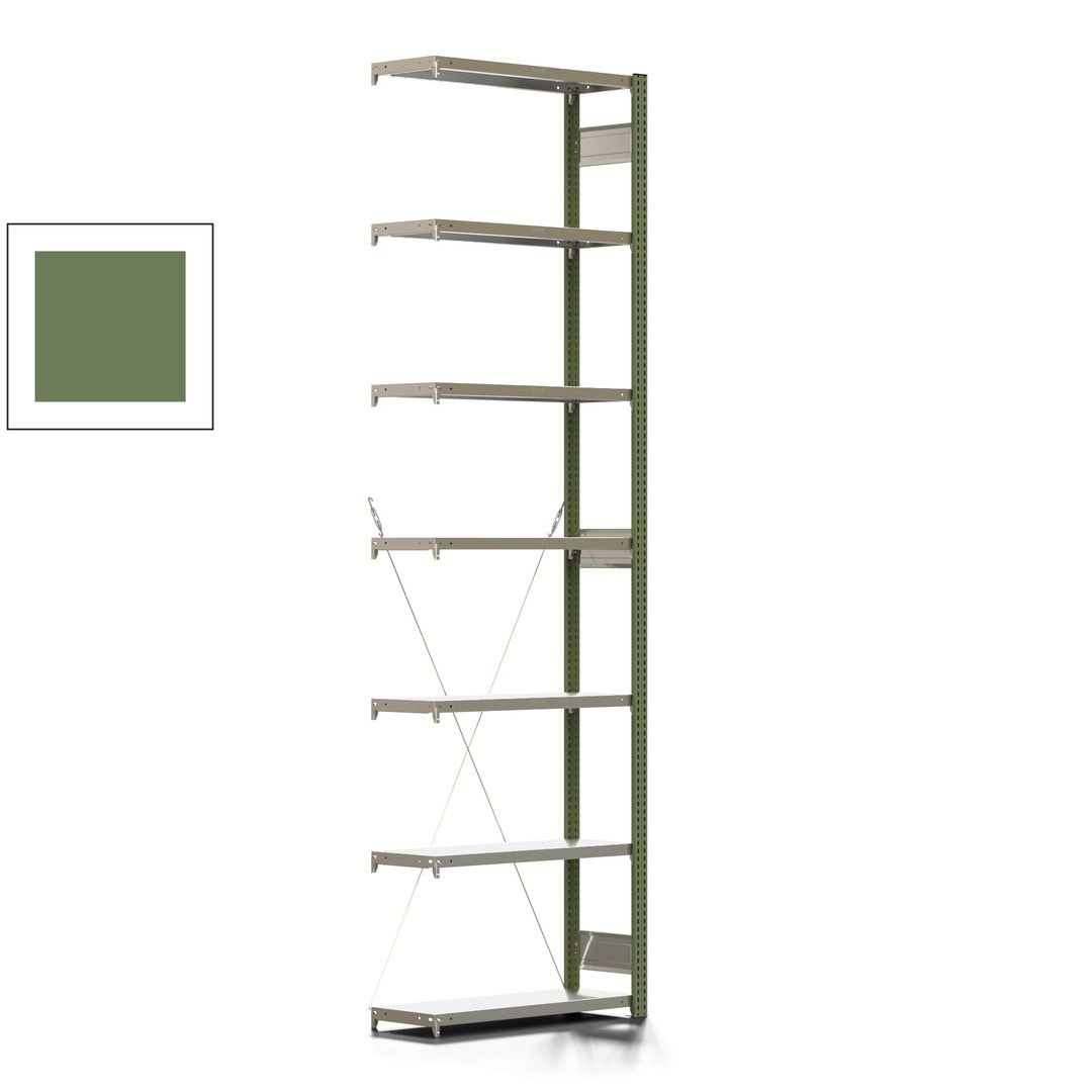 Fachbodenregal mit Tiefenriegel - 250 kg - 3.000 x 875 x 300 mm (HxBxT) - Anbauregal - Rahmen enzianblau - Böden verzinkt, Steckregal BERT