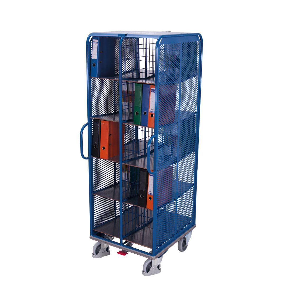 Aktenwagen - 20 Fächer - Fachbreite 310 mm - 2.015 x 690 x 860 mm (HxBxT) - enzianblau
