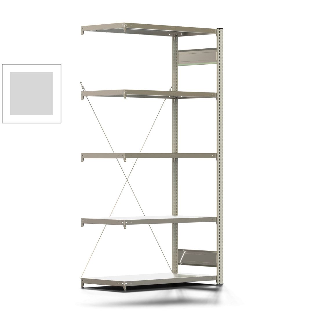 Fachbodenregal mit Tiefenriegel - 250 kg - 2.000 x 1.005 x 500 mm (HxBxT) - Anbauregal - Rahmen enzianblau - Böden verzinkt - Steckregal