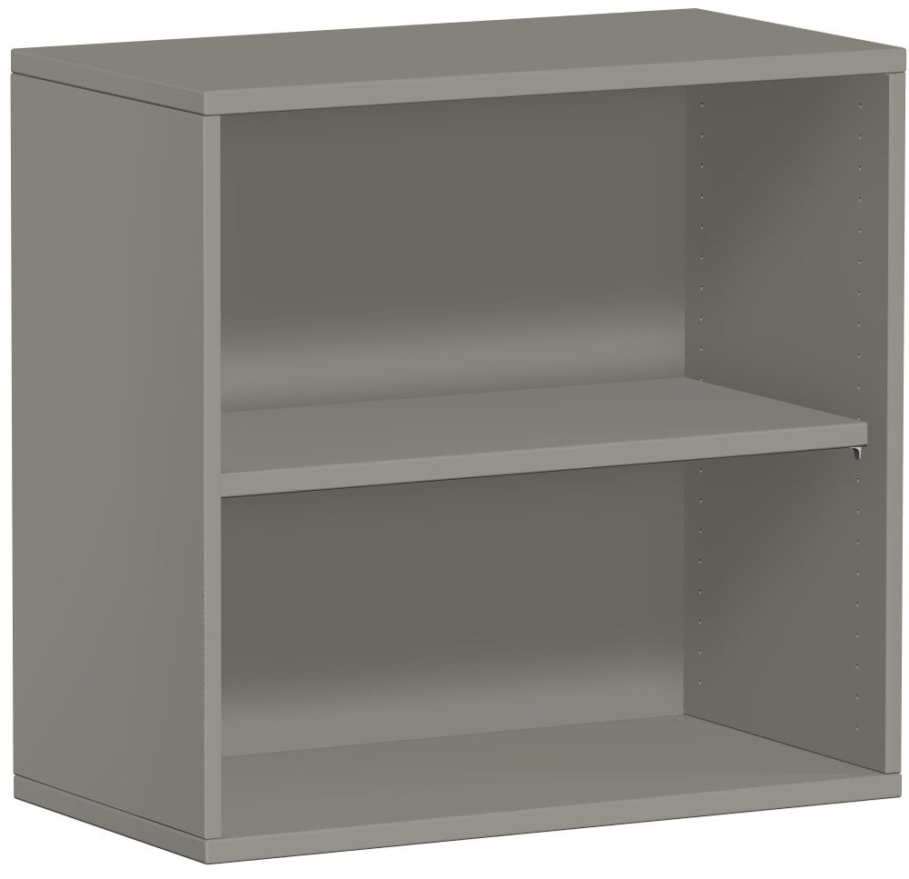 Büroregal, Schreibtischhöhe, Metallsockel/Standfüße, Dreischicht-Feinspan, Einlegeboden, 768 x 1.000 x 425 mm (HxBxT), Dekor Ahorn