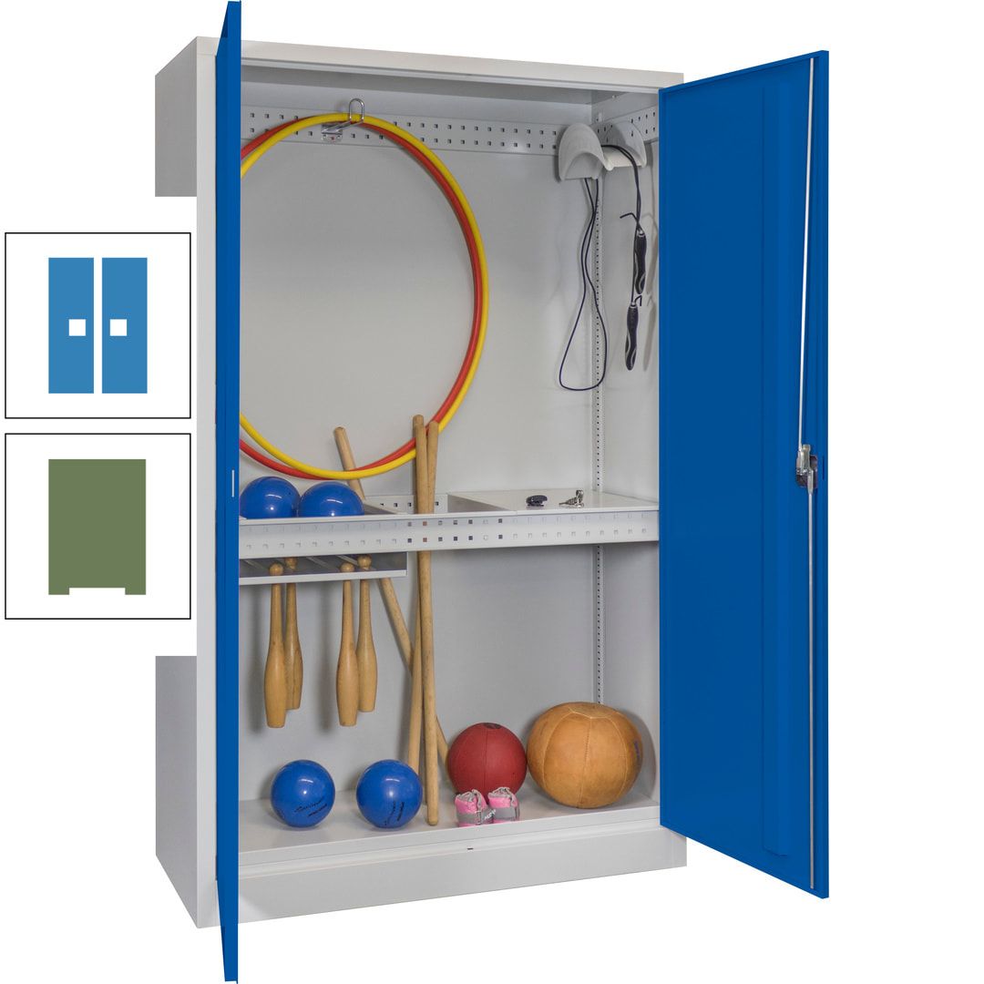 Sportschrank - Vollblechtüren - Variante 3 - 1.950x1.200x500 mm (HxBxT) - anthrazitgrau