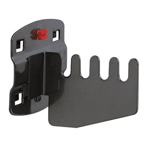 Sägenhalter, paarweise zu bestellen, für 4 Sägen, für Lochplatten, Schraubsystem, Stahl, Farbe Aluminium
