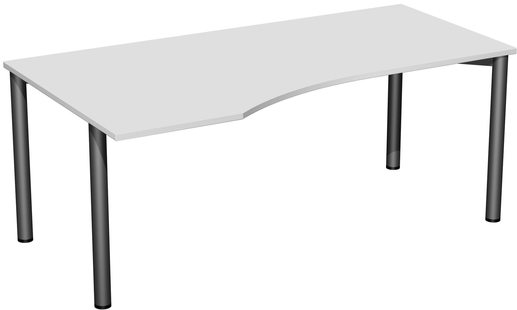 Eckschreibtisch - Ecke links - 4-Fuß Flex - 720 x 1.600 x 1.000 mm (HxBxT) - Gestell anthrazit - Ahorn