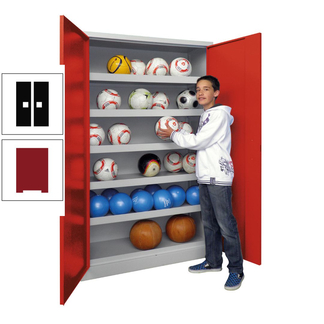 Ballschrank - Vollblechtüren - 5 Böden - 1.950x1.500x500 mm (HxBxT) - anthrazitgrau