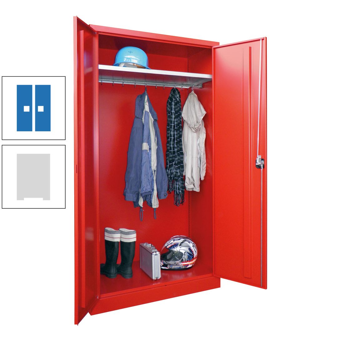 Garderobenschrank - 1.950x1.000x500 mm (HxBxT) - Hutboden, pulverbeschichtet - anthrazitgrau