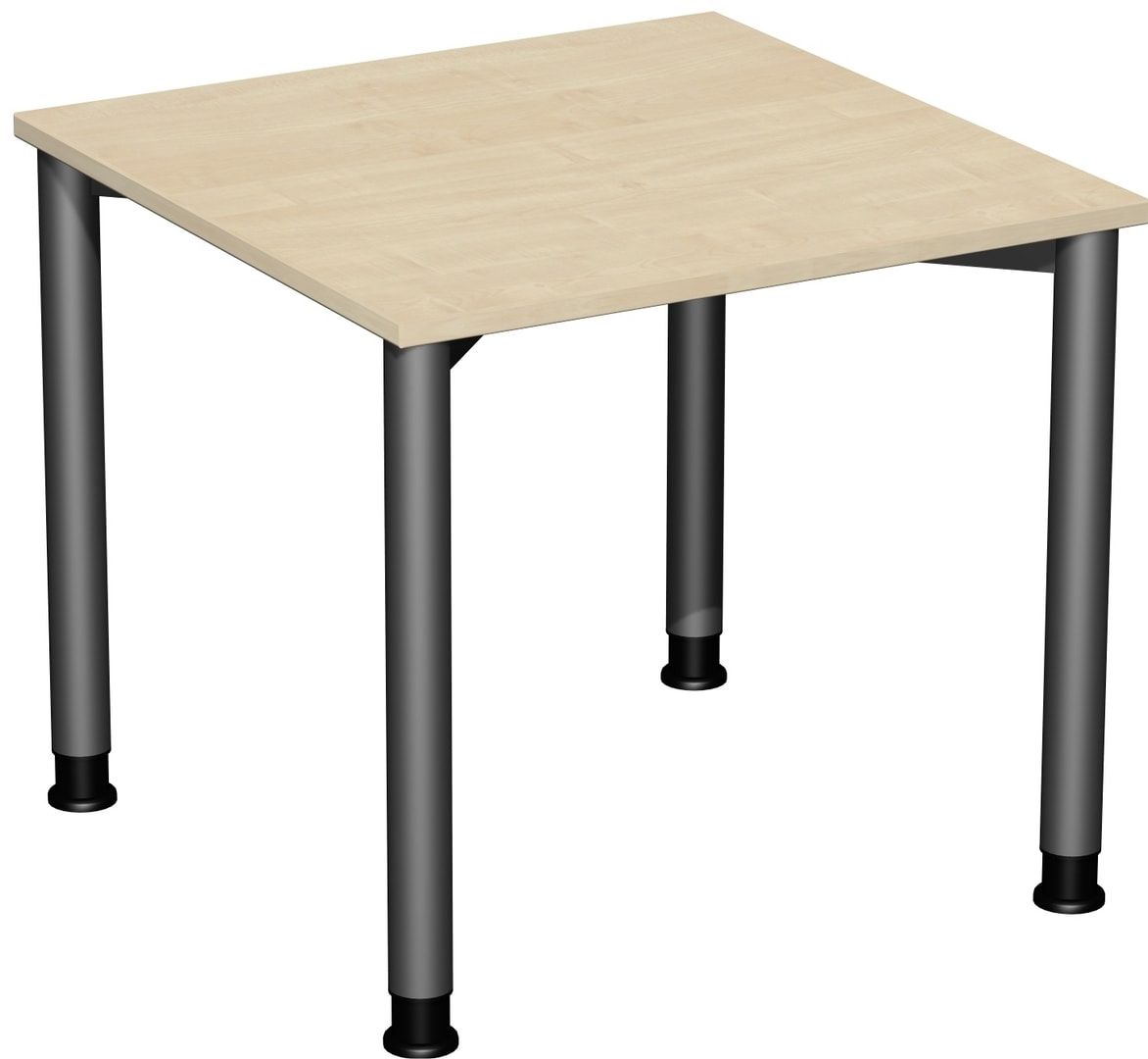 Schreibtisch - 4-Fuß Flex - Bürotisch - Höhe 680-800 mm - 1.200 x 600 mm (BxT) - Gestell anthrazit - Ahorn