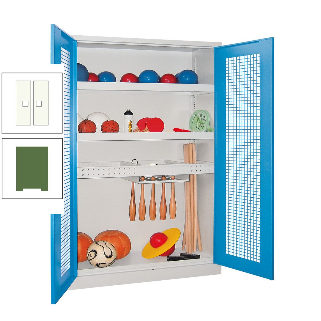 Sportschrank - Vollblechtüren - Variante 2 - 1.950x1.200x500 mm (HxBxT) - anthrazitgrau
