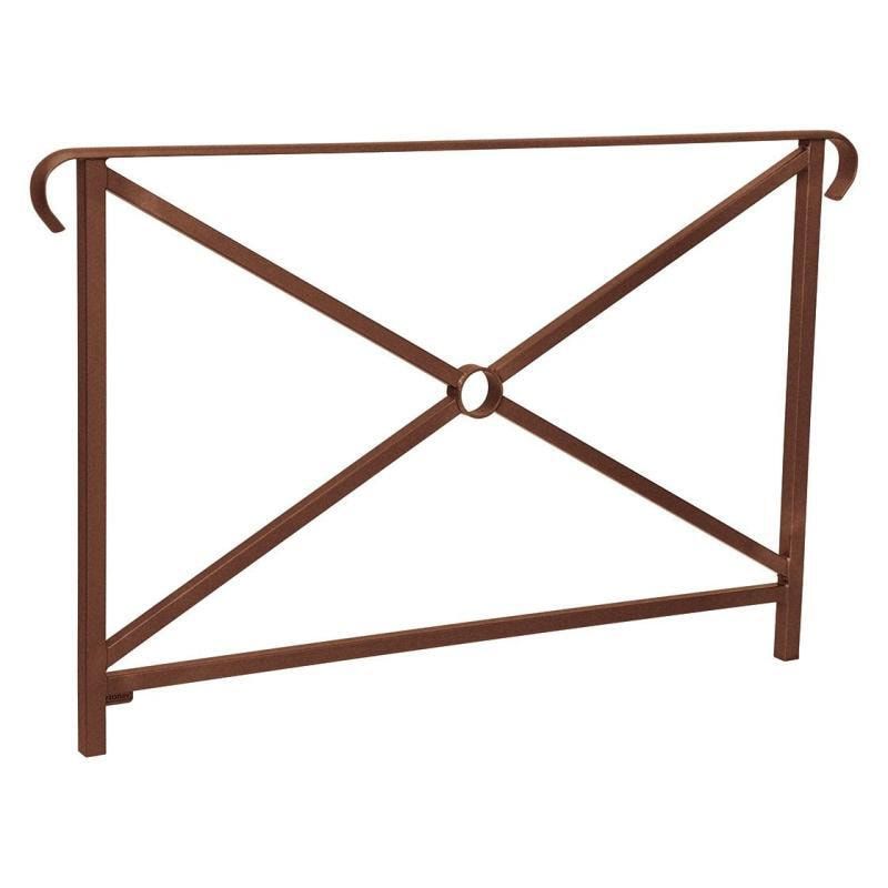 Geländer Kreuz und Kreis - 1.000 x 1.500 mm - flacher Handlauf - Farbe enzianblau - Außengeländer Systemgeländer