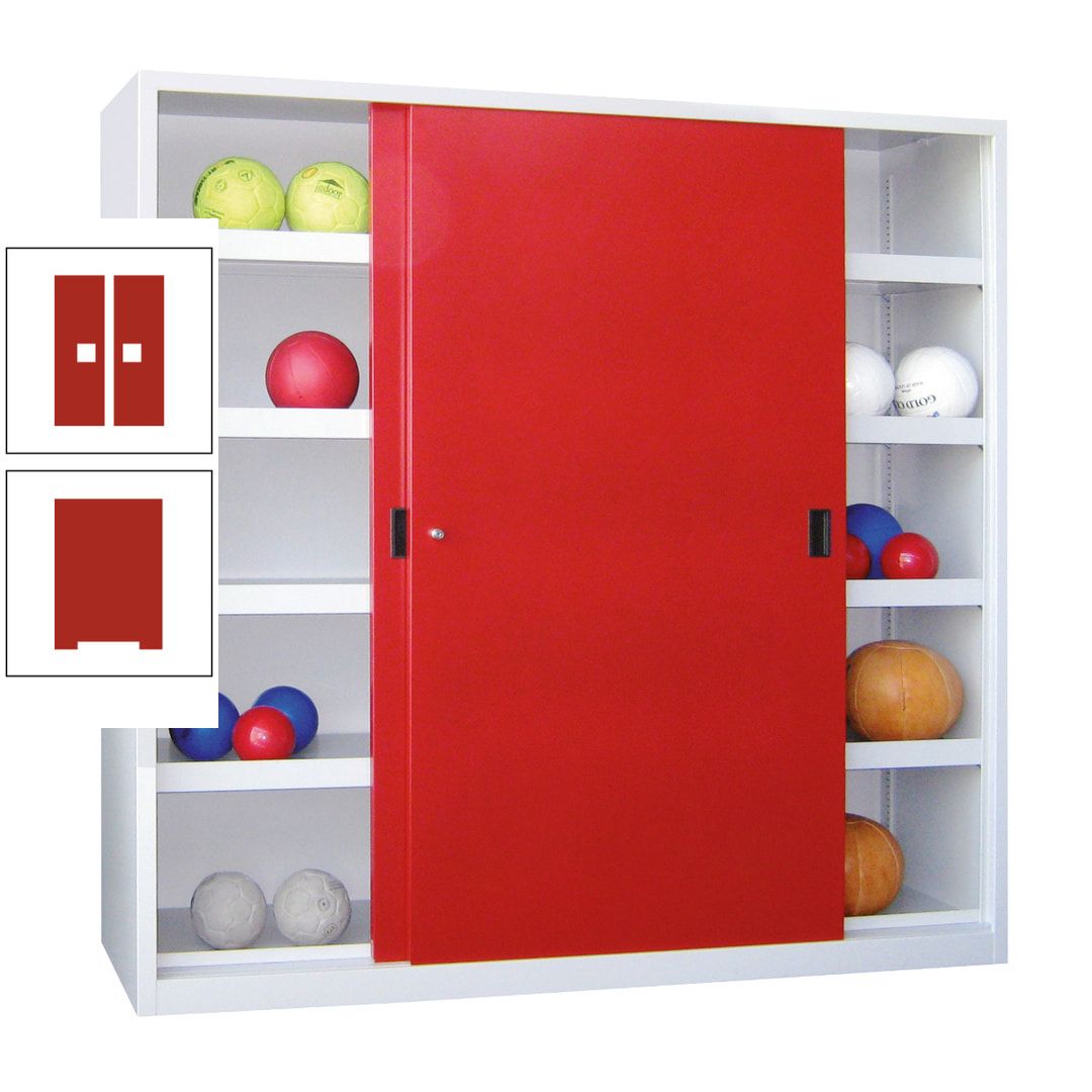 Ballschrank - Schiebetüren - Trennwand - 8 Böden - 1.950x1.500x600 mm (HxBxT) - anthrazitgrau