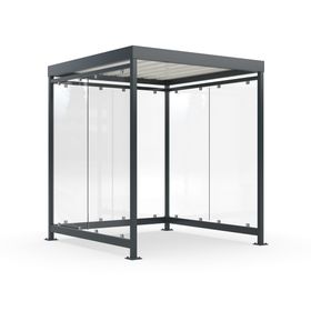 Raucherunterstand, 6-7 Personen, 6 Wände, 2.510 x 2.165 x 2.165 mm (HxBxT), Bushaltestelle