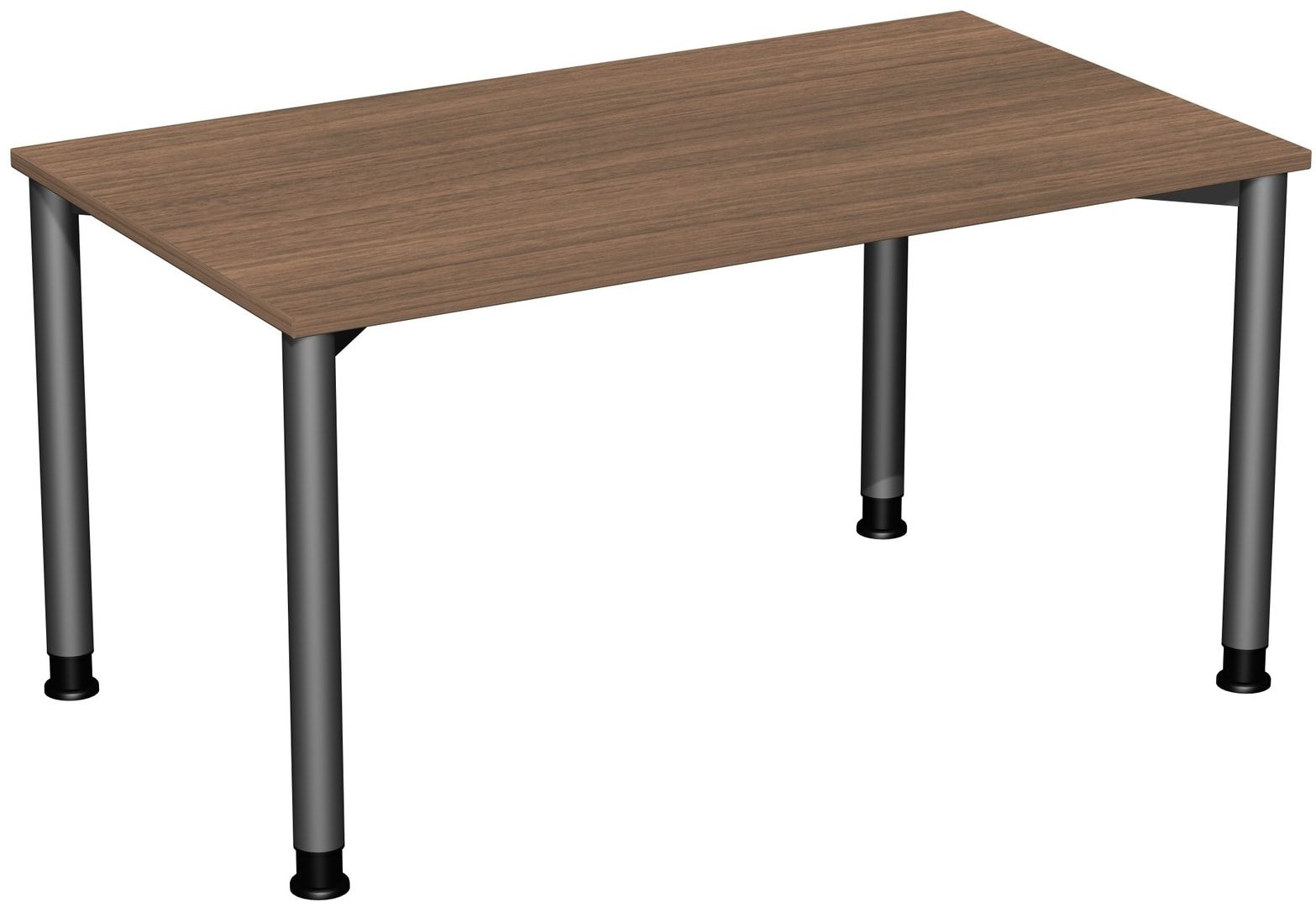 Schreibtisch - 4-Fuß Flex - Bürotisch - Höhe 680-800 mm - 1.000 x 800 mm (BxT) - Gestell anthrazit - Ahorn