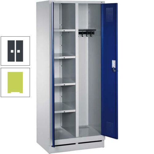 Mehrzweckschrank, Doppeltüren, Füße, 2 Abteile a 300 mm, Korpus anthrazitgrau, Tür anthrazitgrau, 1.800 x 600 x 500 mm (HxBxT)
