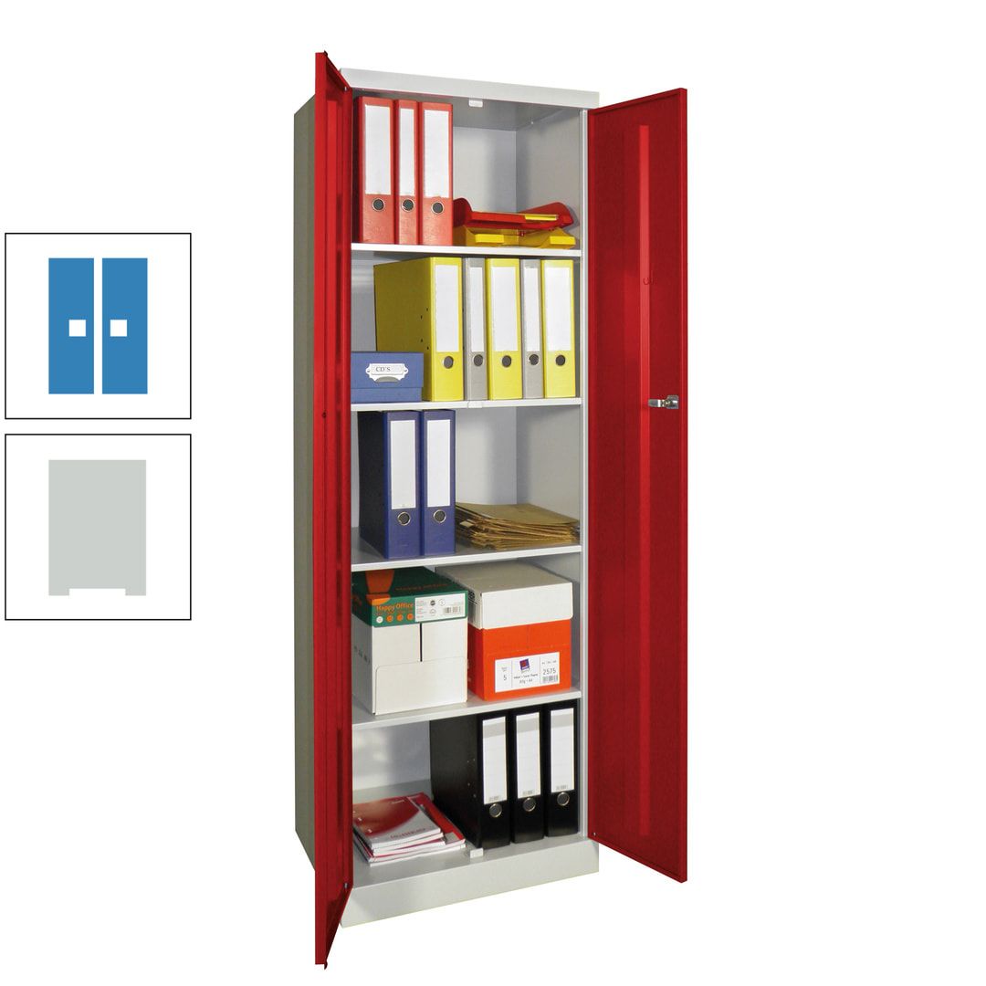 Aktenschrank - Sockel - 4 Böden - 1.800x600x500 mm (HxBxT) - Zylinderschloss - anthrazitgrau