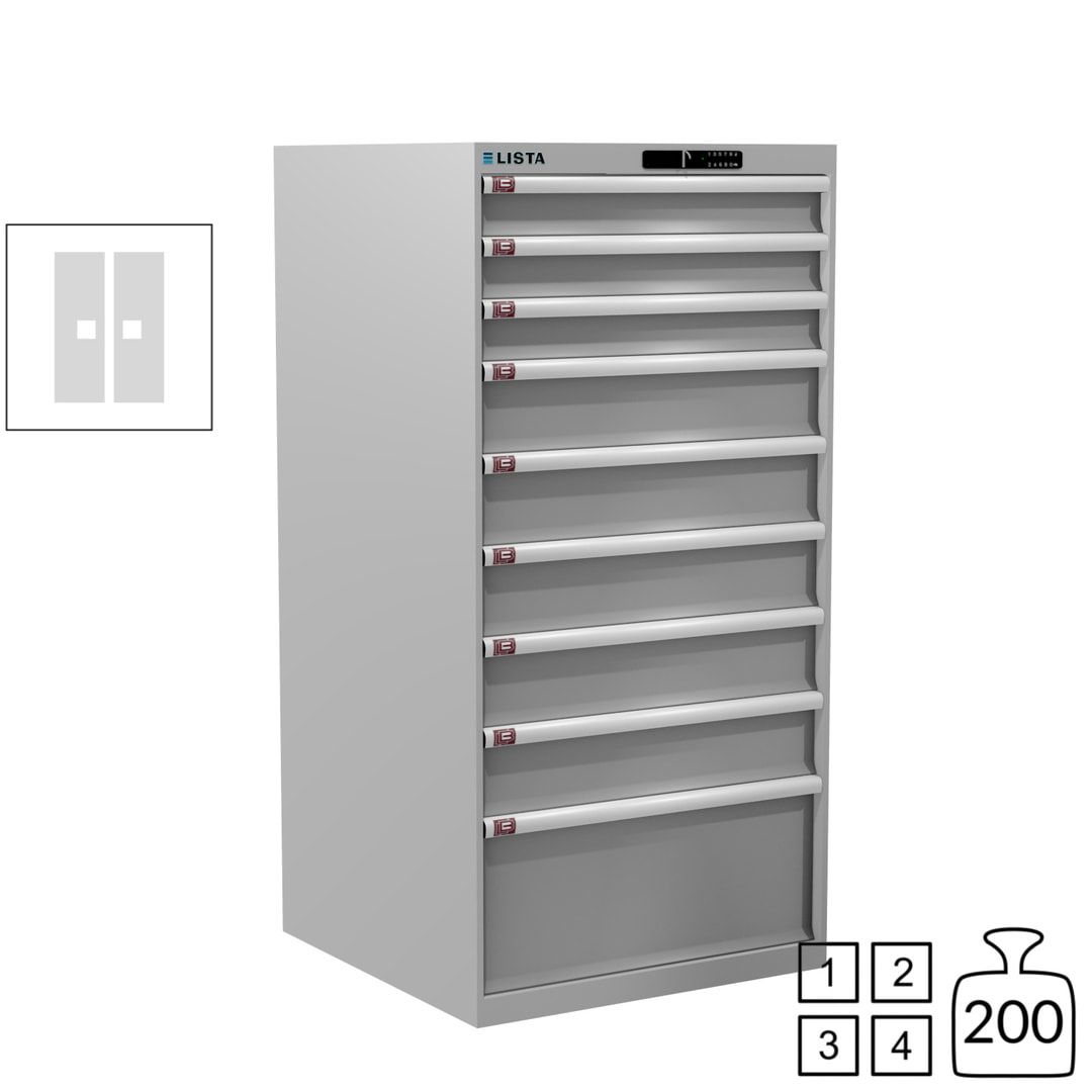 Lista Schubladenschrank - 13.106.010 - 1.450x717x725 mm (HxBxT) - 9 Schubladen - 200 kg - Key Lock - lichtblau (RAL 5012)
