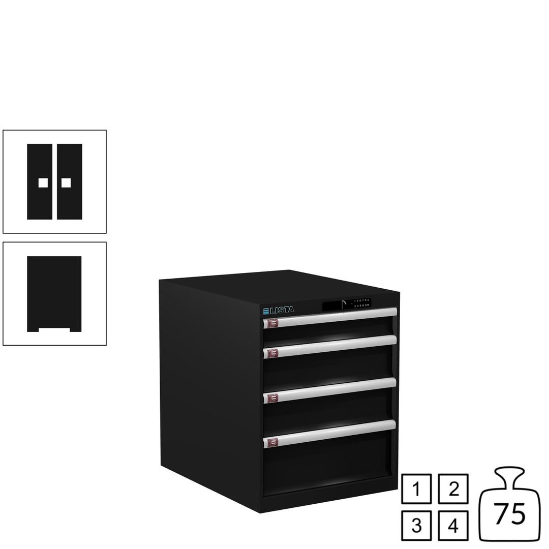 Lista Schubladenschrank - 14.350.010 - 700x564x725 mm (HxBxT) - 4 Schubladen - 75 kg - Key Lock - lichtblau (RAL 5012)