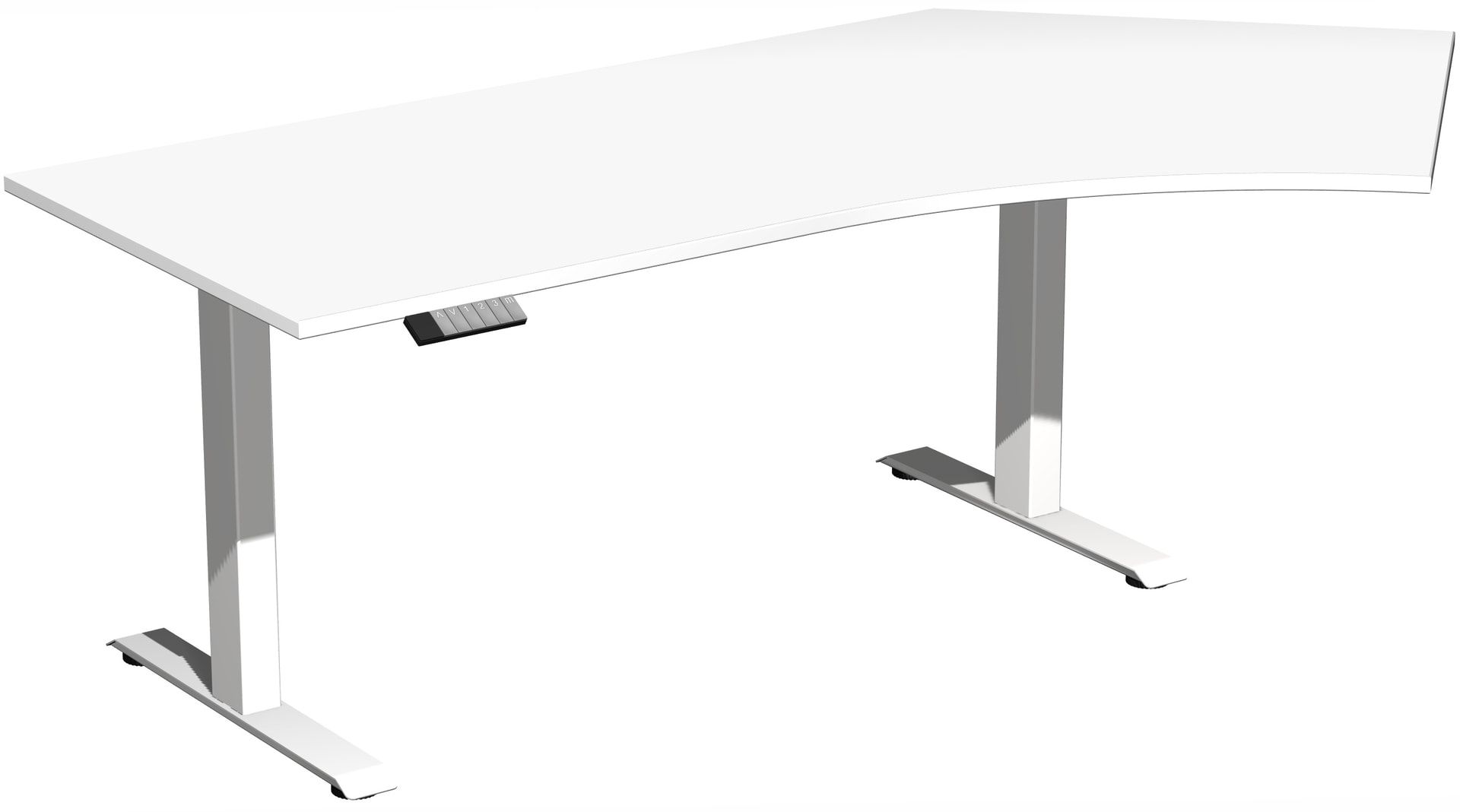 Winkelschreibtisch, Winkel rechts, Elevate Basic, elektronisch höhenverstellbar, 730 - 1.230 x 2.166 x 1.130 mm (HxBxT), Gestell anthrazit, Dekor Onyx