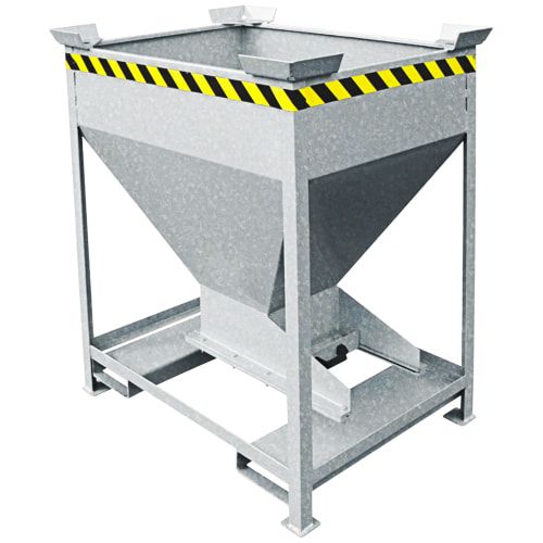 Eichinger Silobehälter, für Stapler und Kran, 300 Liter, Auslass, Dosier-Schiebeklappe, stapelbar, 1.190 x 850 x 1.100 mm (HxBxT), Farbe anthrazitgrau