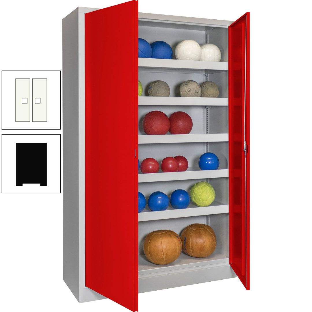 Ballschrank - Vollblechtüren - 5 Böden - 1.950x1.200x500 mm (HxBxT) - anthrazitgrau